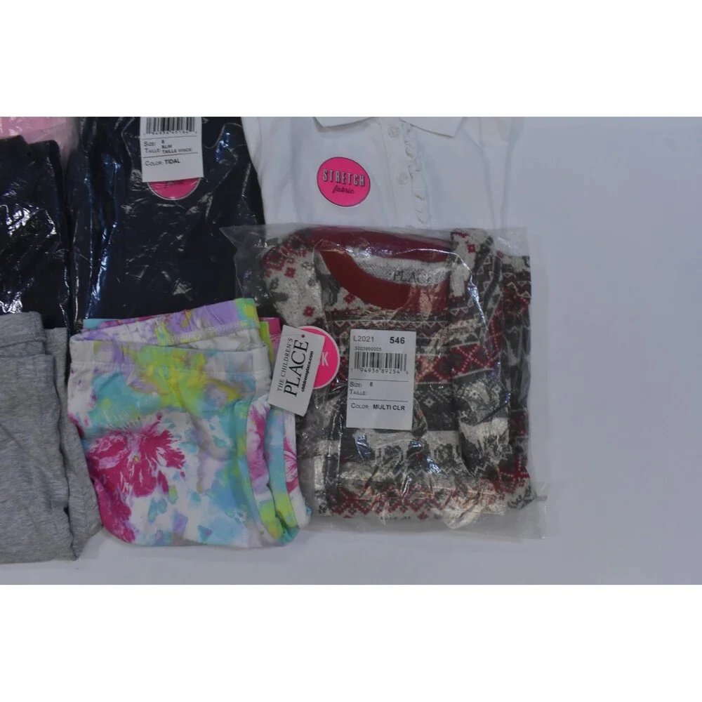 The Childrens Place Bulk Lot Of 9 Girls Size Medium 7/8 Mix Season Tops Bottoms